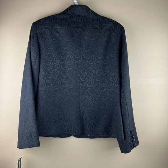 Norton McNaughton Raised Embossed Black Damask Blazer - Picture 5 of 15
